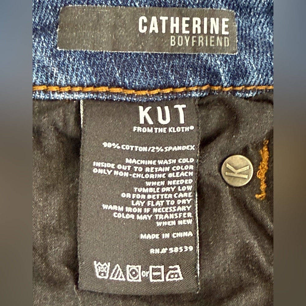 KUT from the Kloth  Womens Blue Catherine Boyfriend Jeans Stretch Size 6 - Picture 9 of 11